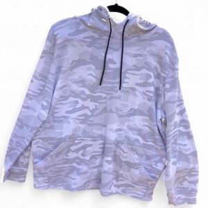 Men's Camouflage Hoodie - pale purple and grey